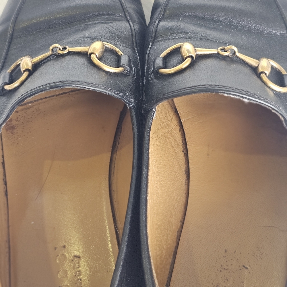 Gucci Jordaan Women's Loafers Black Leather Shoes Luxury Prep - Size 36 - Picture 8 of 14